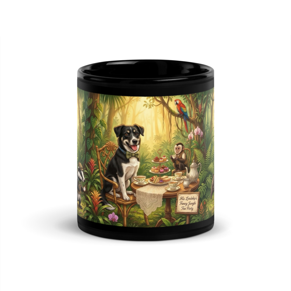Jungle Tea Party — dog hosting a fancy tea party scene