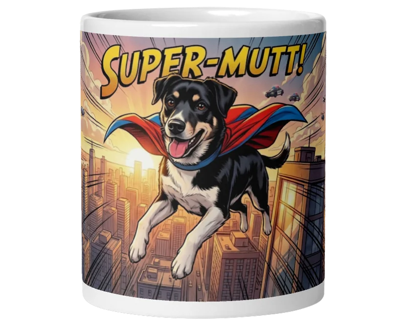 Super Dog — heroic flying dog scene